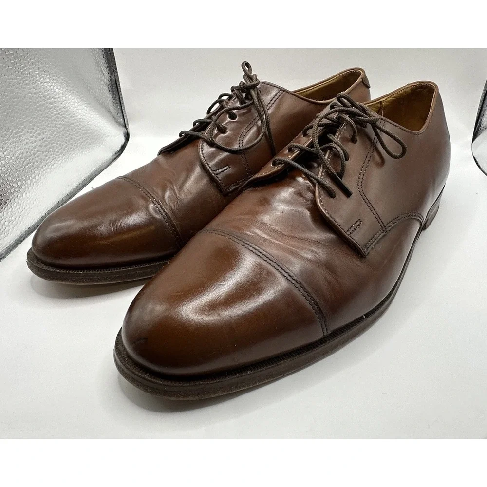 Cole Haan Cap Toe Brown Men's Size 11 D Dress Shoe Leather Lined Vintage USA